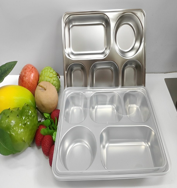 KHAY CƠM PHẦN 5 NGĂN INOX