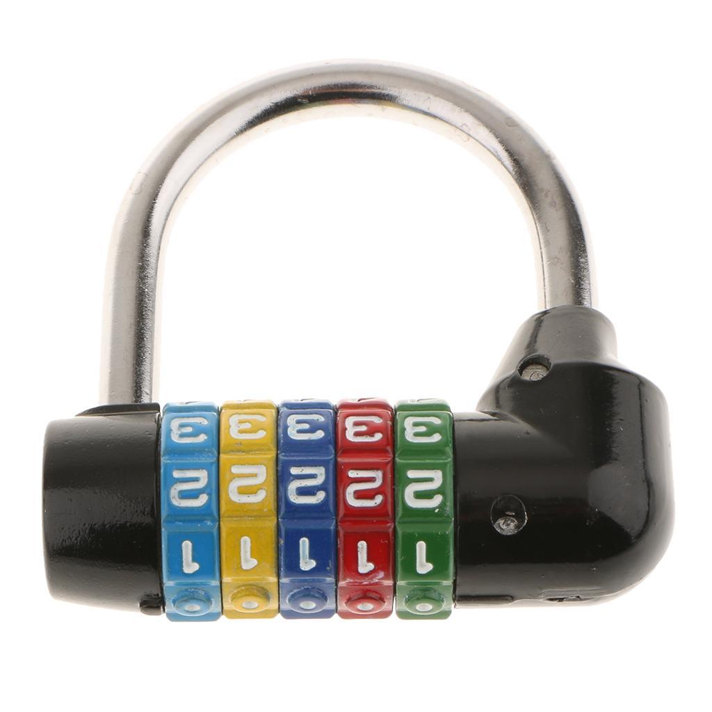 3X  Padlock 5 Dial Digit Code Combination Lock  Black