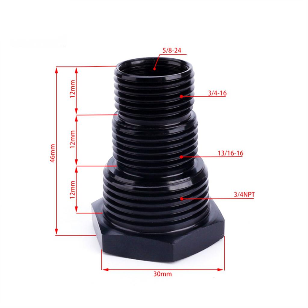 Black Auto Car Oil Filter Threaded Adapter 5/8-24 to 3/4-16 13/16-16 3/4NPT