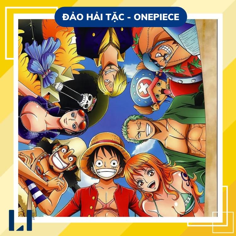 Tranh sơn dầu số hoá có khung -Tranh tô màu theo số One Piece