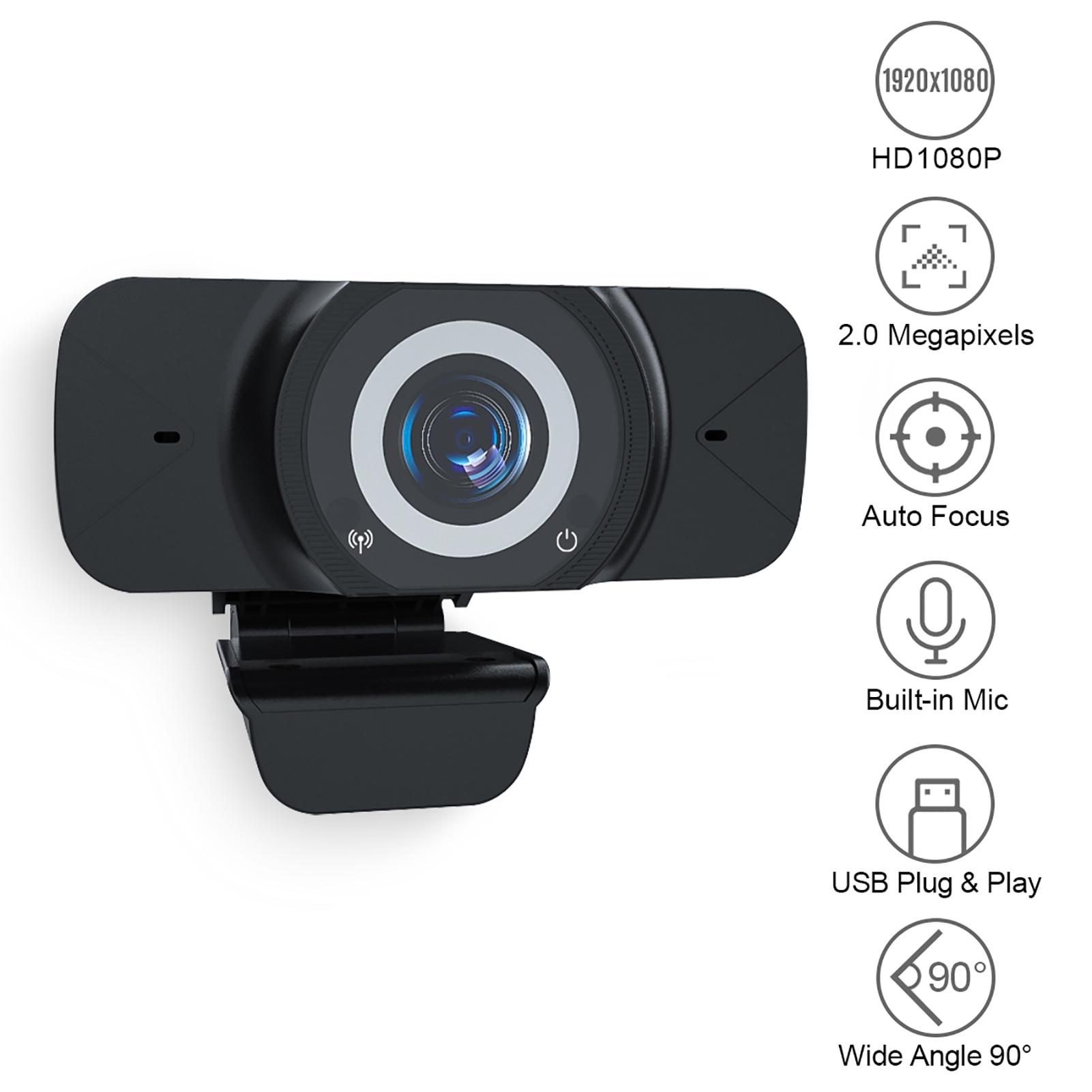 Camera máy tính HD 1080P Camera hội nghị truyền hình Webcam 2 megapixel Tự động lấy nét H.264 Nén video với micrô