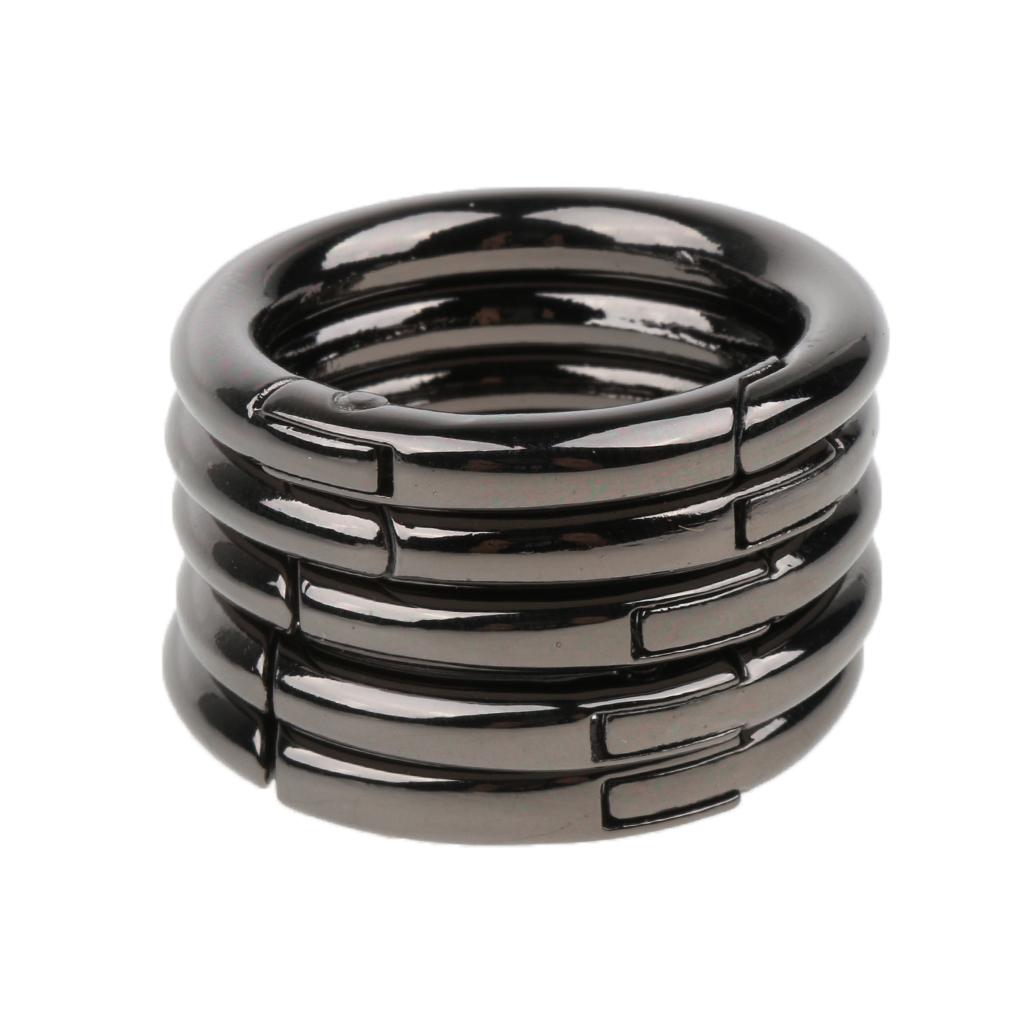 15pcs Zinc Alloy Round Spring Snap Hook Keychain Ring Buckle for Outdoor Camping Hiking