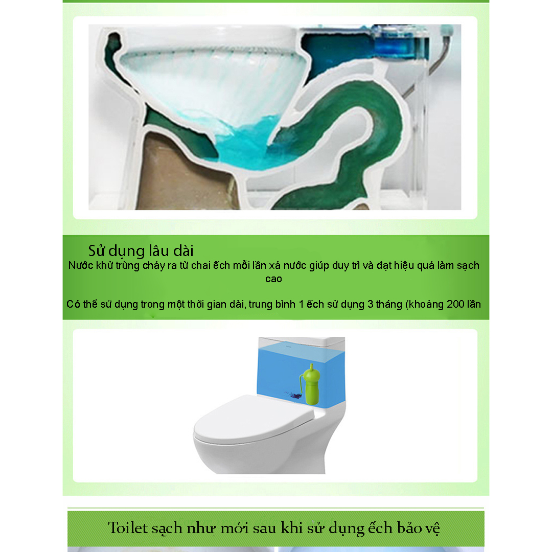 Ếch xanh khử khuẩn toilet 5 in 1, làm sạch nhà vệ sinh, chất tẩy Frog Guard tẩy rửa, khử trùng và khử mùi hôi