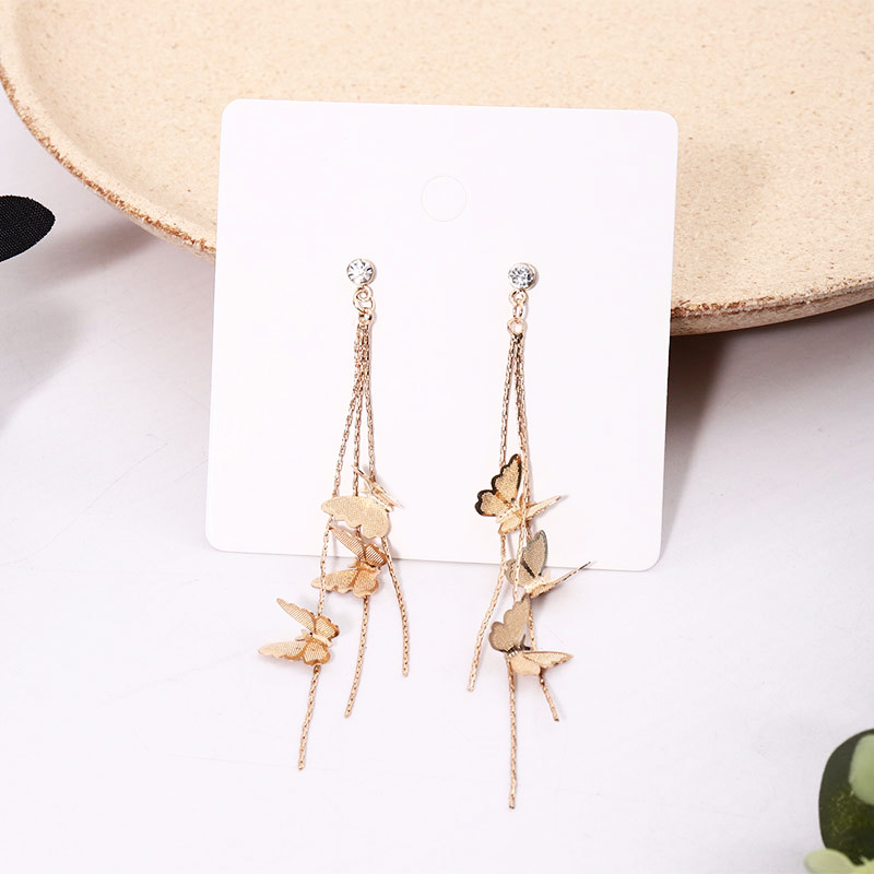 Khuyên tai cánh bướm thả dây dáng dài nữ tính