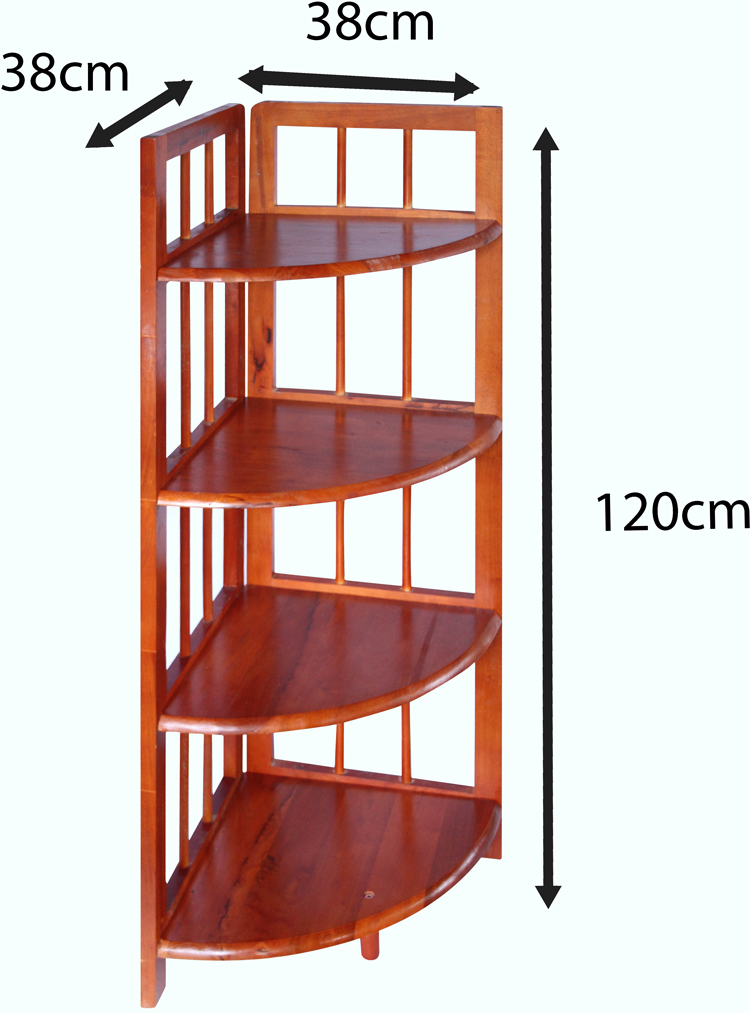 Kệ Góc Lớn 4 Tầng Phương Lâm (38 x 38 x 120 cm) - Màu Nâu