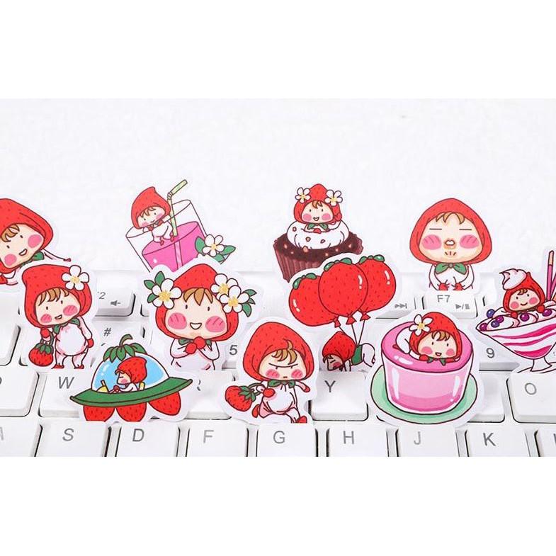Bộ 45 Sticker Bé Dâu Tây Đáng Yêu E109