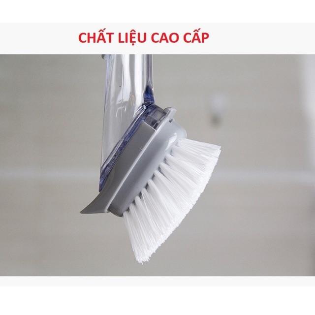 Bàn chải cọ bếp 2in1 kèm bình đựng xà phòng