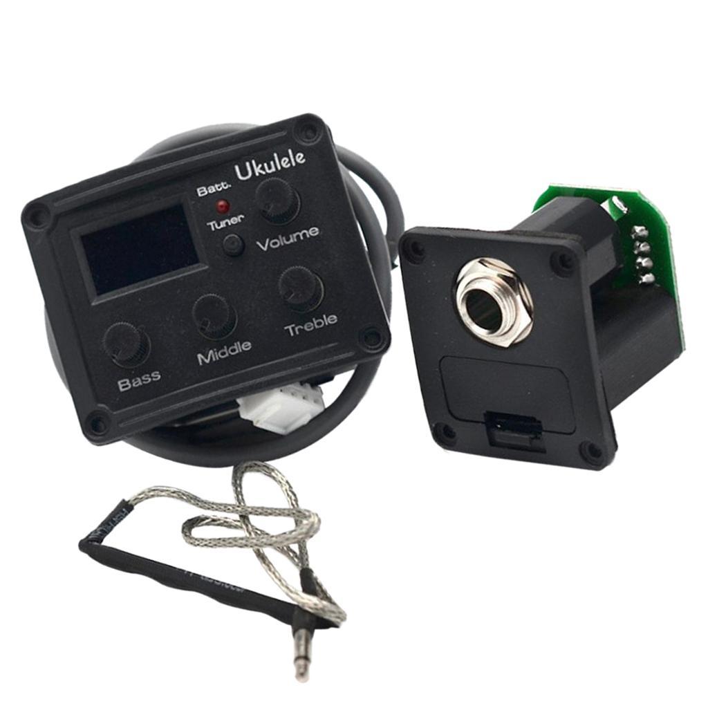 Ukulele Piezo Pickup 3 Bands EQ Equalizer Tuner System with LCD Display