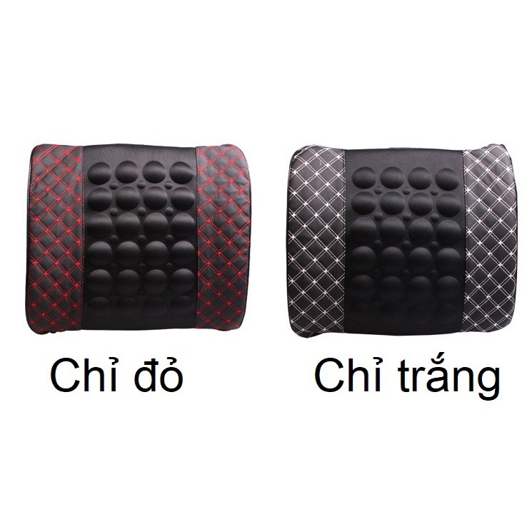 Gối Da Tựa Lưng Massage Rung Thư Giãn Trên Xe Ô Tô