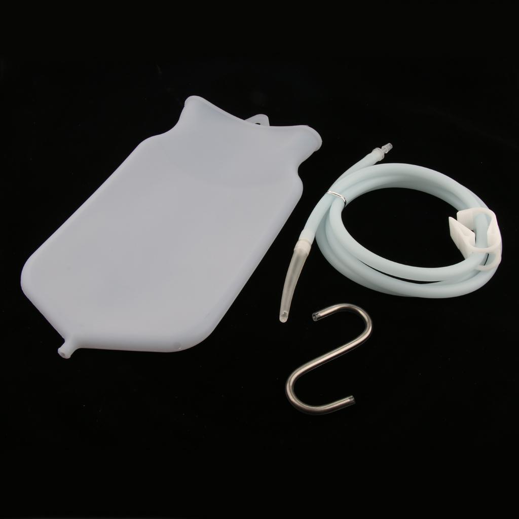 Men Women Enema Bag Kit Clean Anal Rubber Douche with Nozzle Tips Set 2L