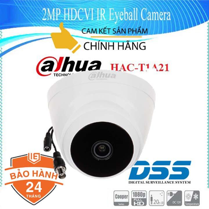 Camera HDCVI Dome Dahua DH-HAC-T1A21P 2MP 1080P chính hãng DSS Việt Nam