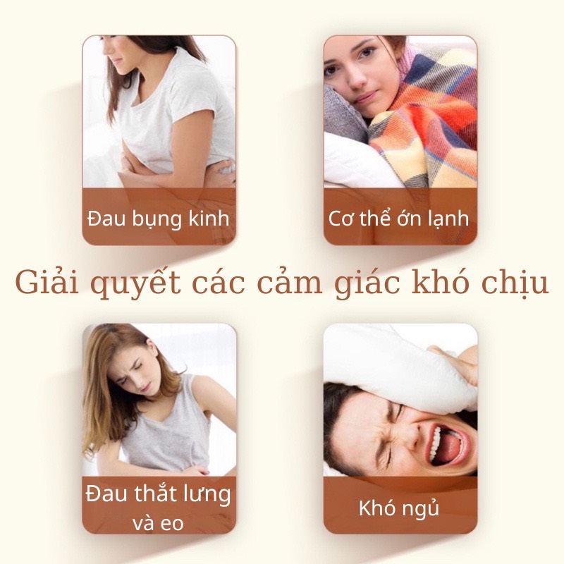 Máy Massage làm ấm bụng, Đai chườm nóng bụng kinh giúp giảm đau bụng kinh nguyệt, làm ấm tử cung cho phụ nữ đến kì