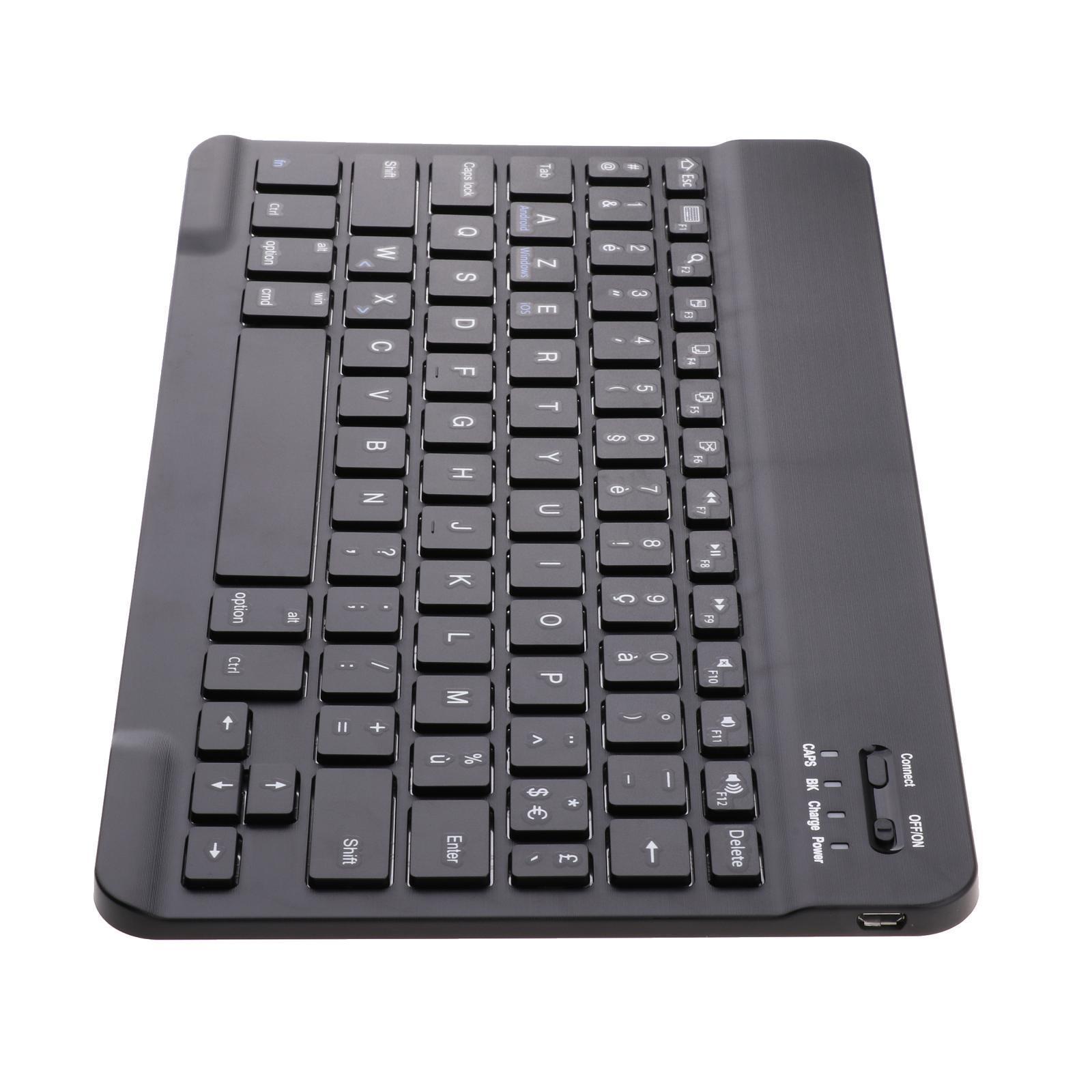 Portable Bluetooth Keyboard with Mouse 78 Keys French for Tablet Smartphone