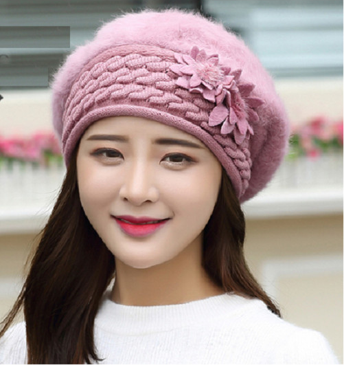 Nón mũ bere nữ lông thỏ, mũ beret nữ đẹp dn19081804