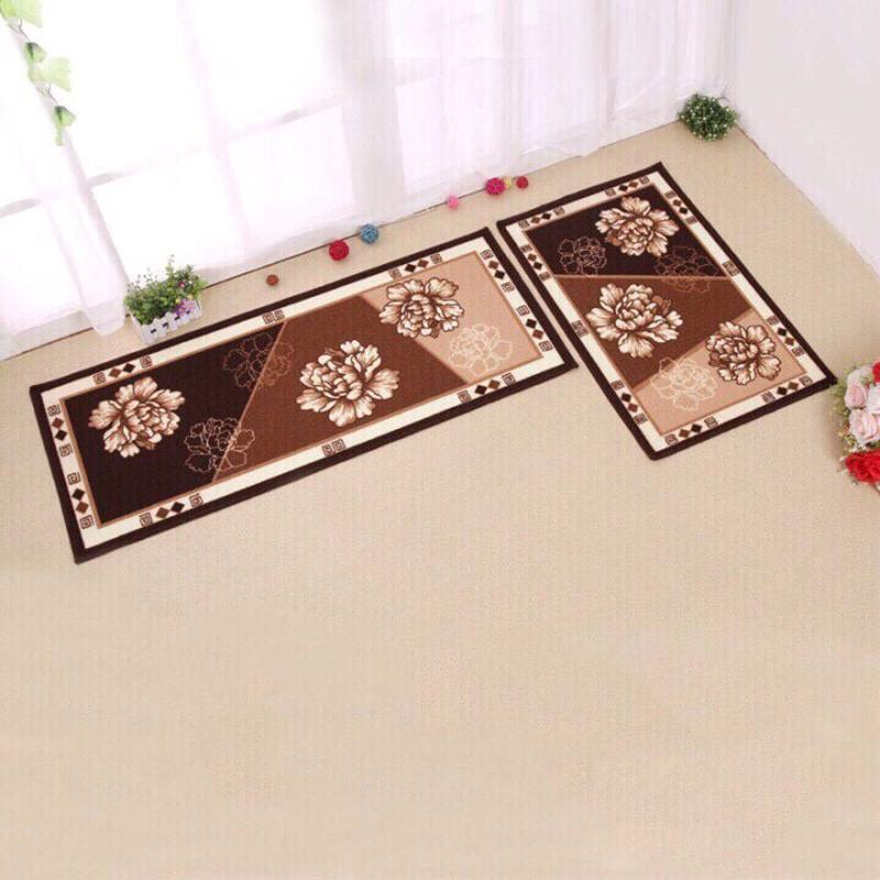 Combo 02 Thảm Nhà Bếp Cao Cấp Chống Trượt (Kt 40Cm X 60Cm Và 40Cm X 120 Cm) Màu Ngẫu Nhiên Tặng Kèm Bộ 3 Thìa Inox Cao  Cấp - Hàng Loại 1