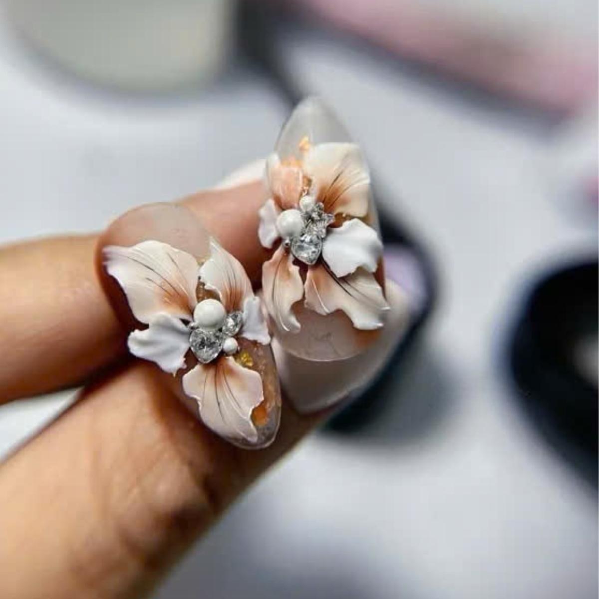 Gel Nặn Hoa Khô Màu Trắng CARVED 5ml Siêu Dẻo, Gel Nặn Thú, Hoa Nổi, Gel Nặn Trắng Không Dính Tay NQ Nail Đắp Hoa Tạo Hình Làm Nail Chuyên Nghiệp