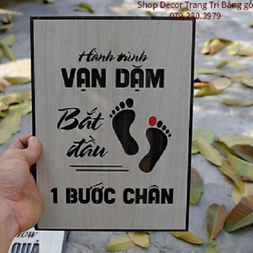 Tranh Nội Thất , Tranh Treo Tường Trang Trí Hành Trình Vạn Dặm Bắt Đầu 1 Bước Chân