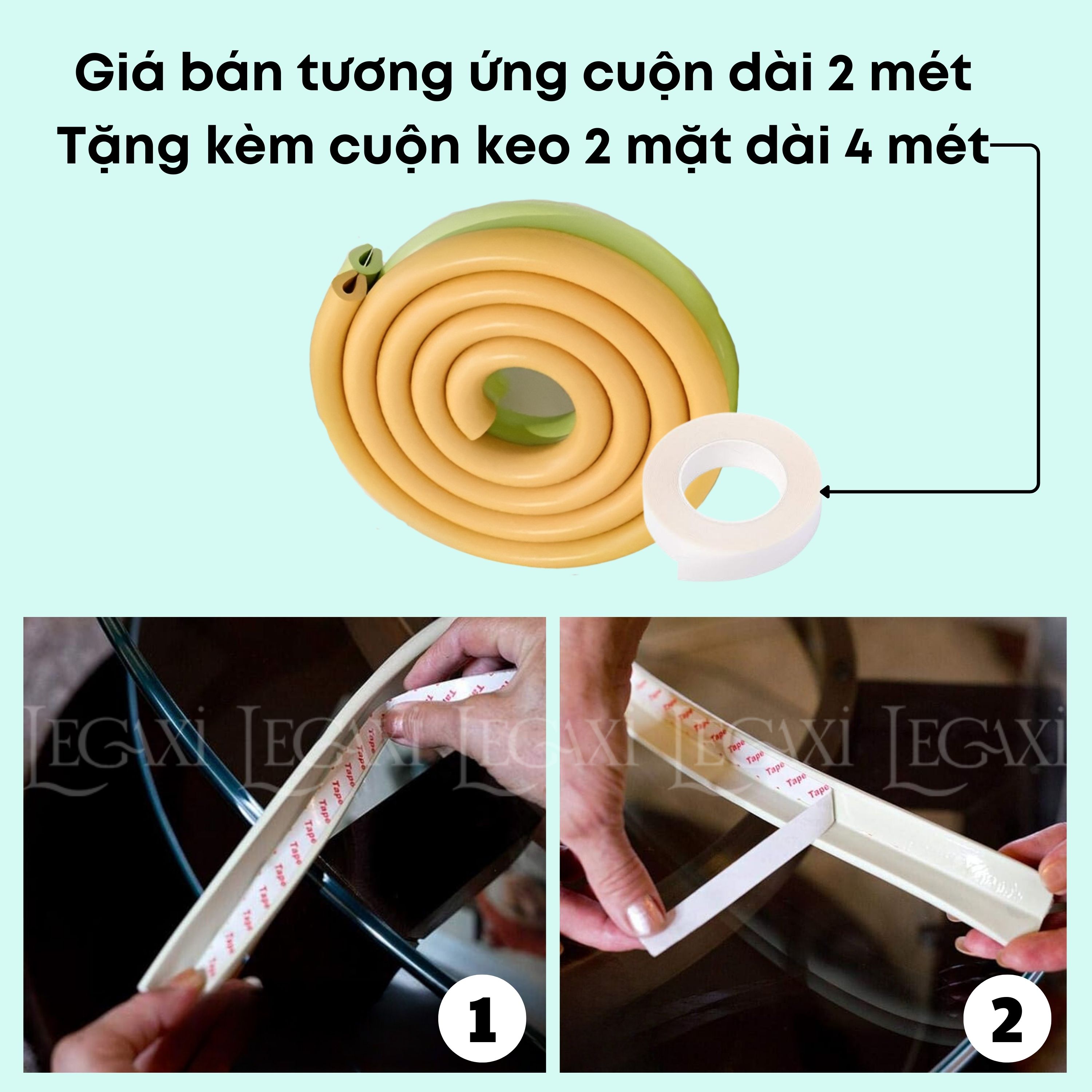 Cuộn mút xốp nhiều màu bọc góc bàn chữ U bo góc bảo vệ em bé tránh va chạm trầy xước Legaxi