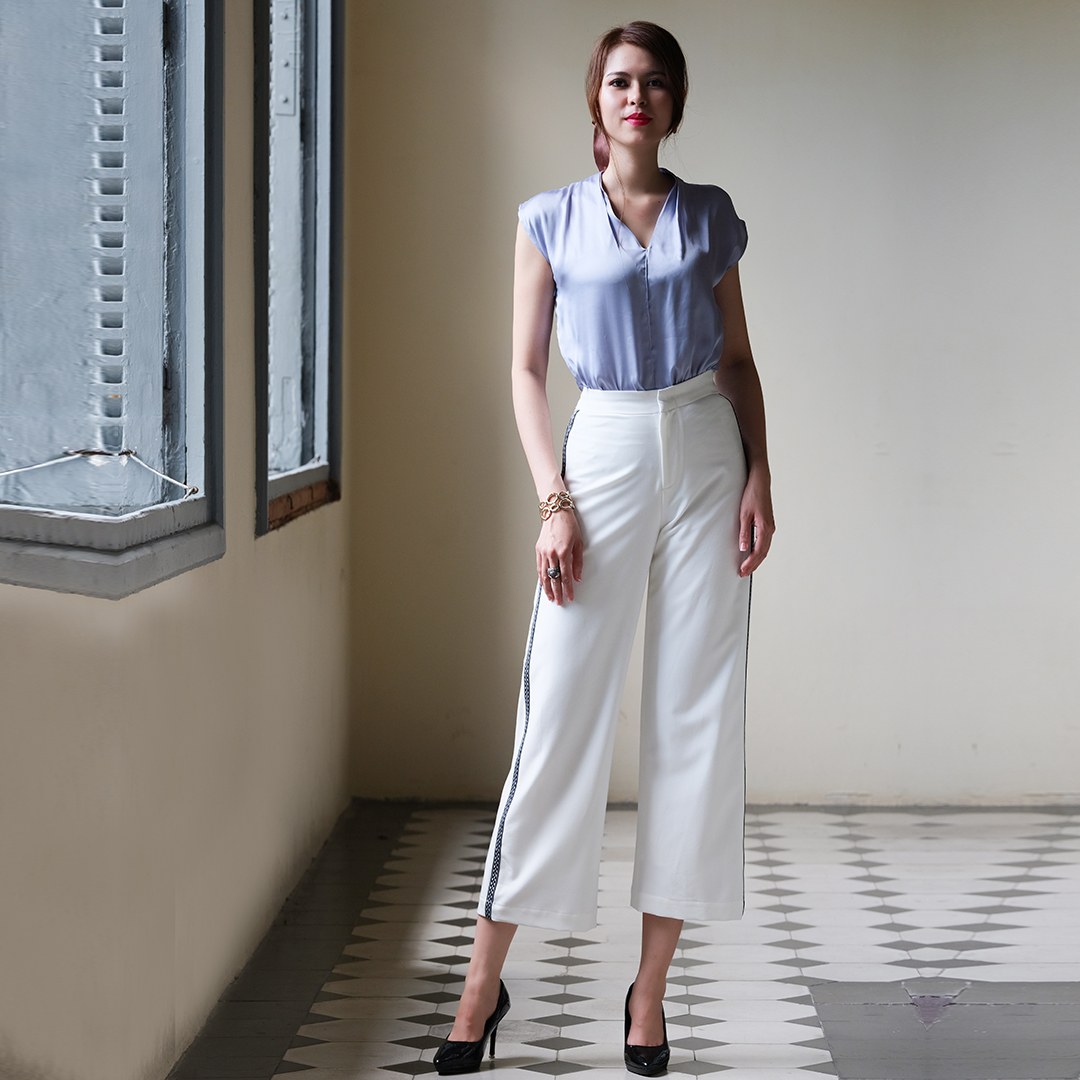 Quần Lửng Ống Rộng Quần Culottes Thời trang thiết kế Hity PAN053 (Trắng Kim Cương)