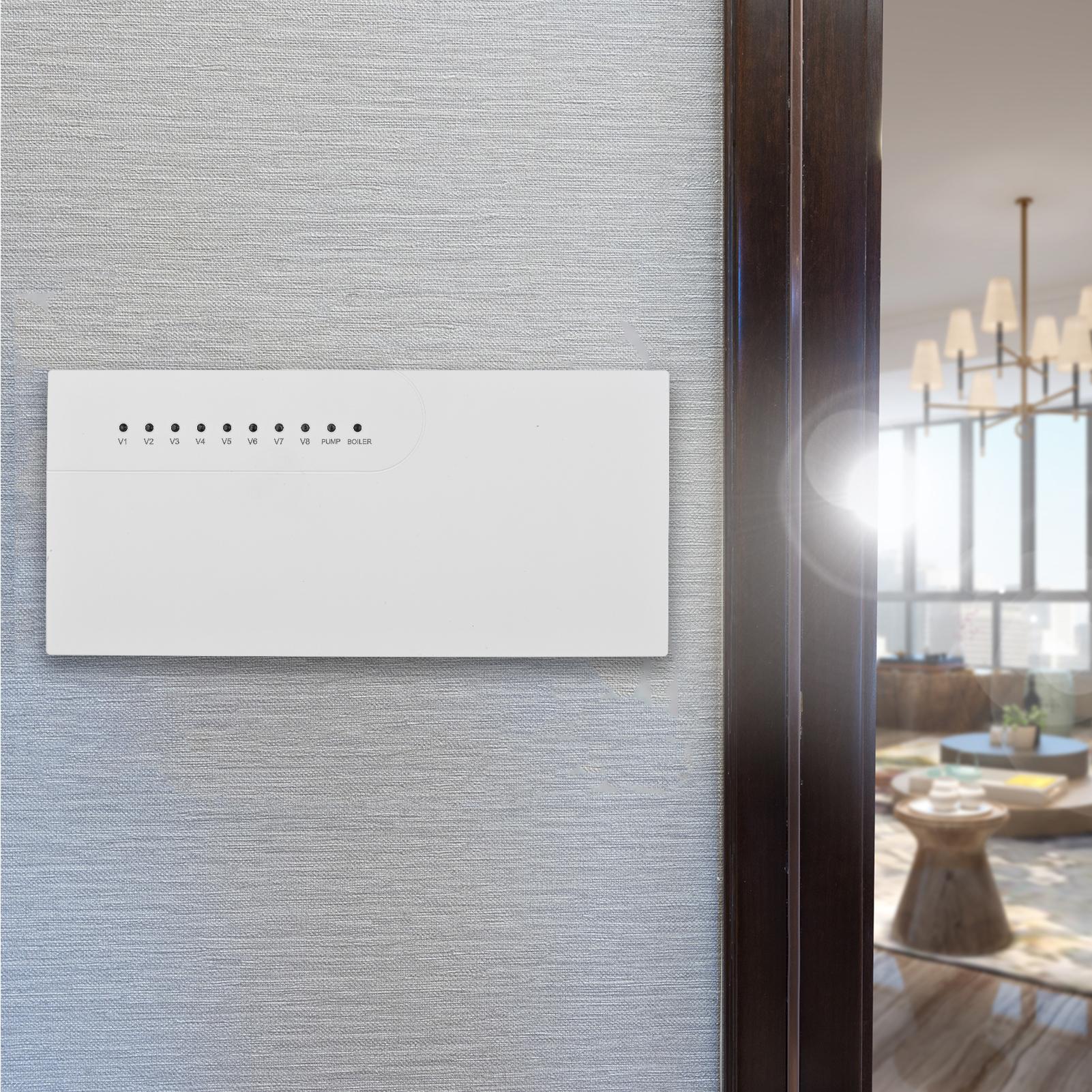 Bộ điều khiển trung tâm thông minh tập trung 8 kênh 220V với các chỉ số LED cho máy điều hòa không khí, hệ thống sưởi dưới sàn