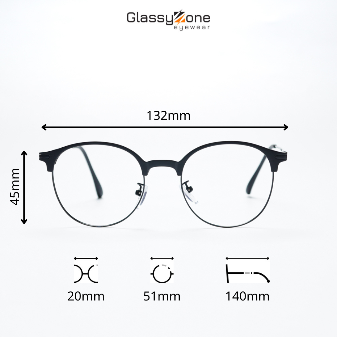 Gọng kính cận, Mắt kính giả cận nhựa dẻo Form Tròn Unisex Nam Nữ Anselm - GlassyZone