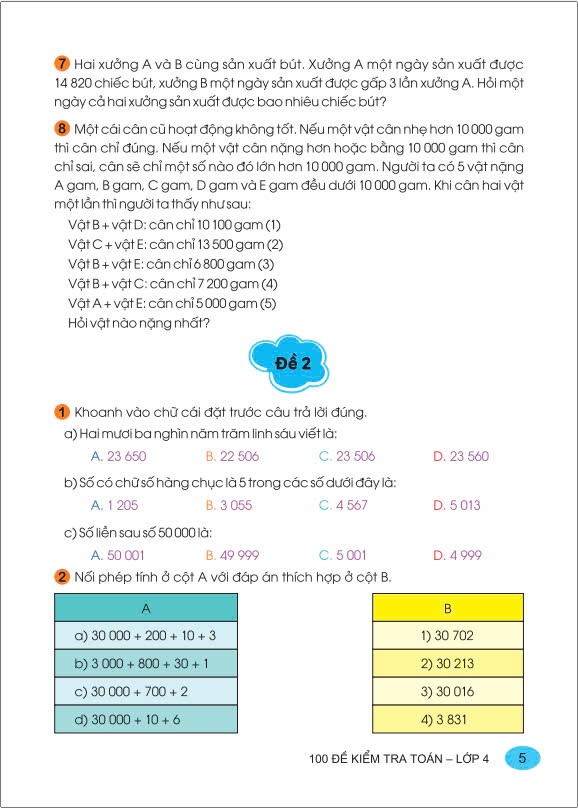 Sách - 100 Đề Kiểm Tra Toán 4 - Dùng Chung Cho 3 Bộ Sách Giáo Khoa Hiện Hành - ndbooks