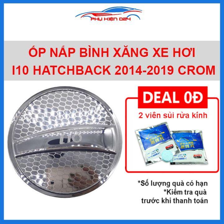 Ốp nắp bình xăng Grand i10 2014-2015-2016-2017-2018-2019 Hatchback mạ crom chống trầy trang trí ô tô