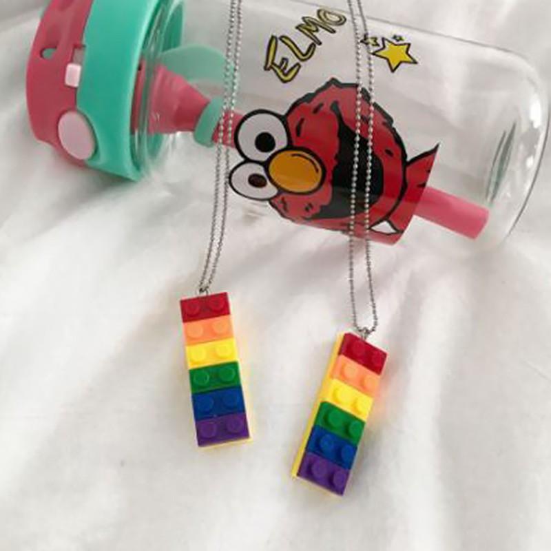 Dây Chuyền Mặt Lego Cầu Vòng