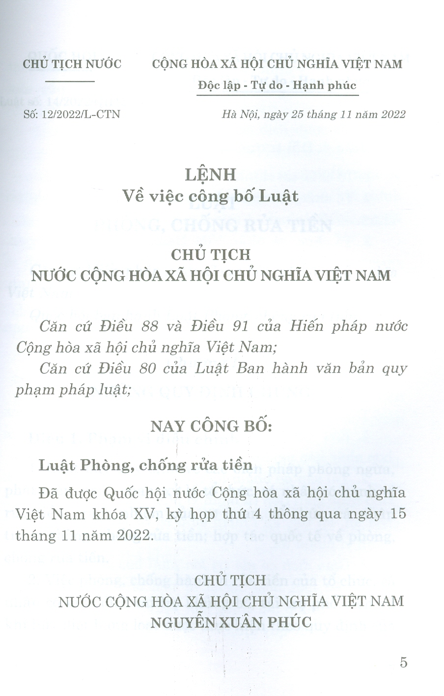 Luật Phòng, Chống Rửa Tiền (Bản in năm 2023)