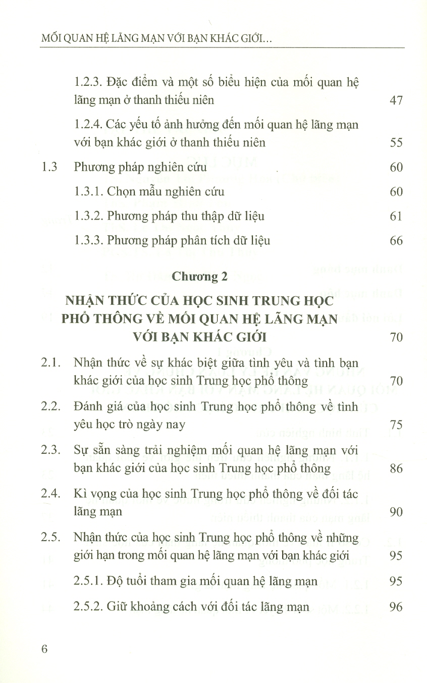 Mối Quan Hệ Lãng Mạn Với Bạn Khác Giới Của Học Sinh Trung Học Phổ Thông (Sách chuyên khảo) - Viện Tâm Lý Học - Nguyễn Thị Phương Hoa (Chủ biên)