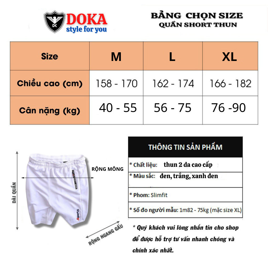 Quần shorts thể thao nam dạng sọt sport đùi chất thun lạnh 4 chiều cao cấp phù hợp tập gym hay mặc nhà có màu trắng và đen DUI-P101