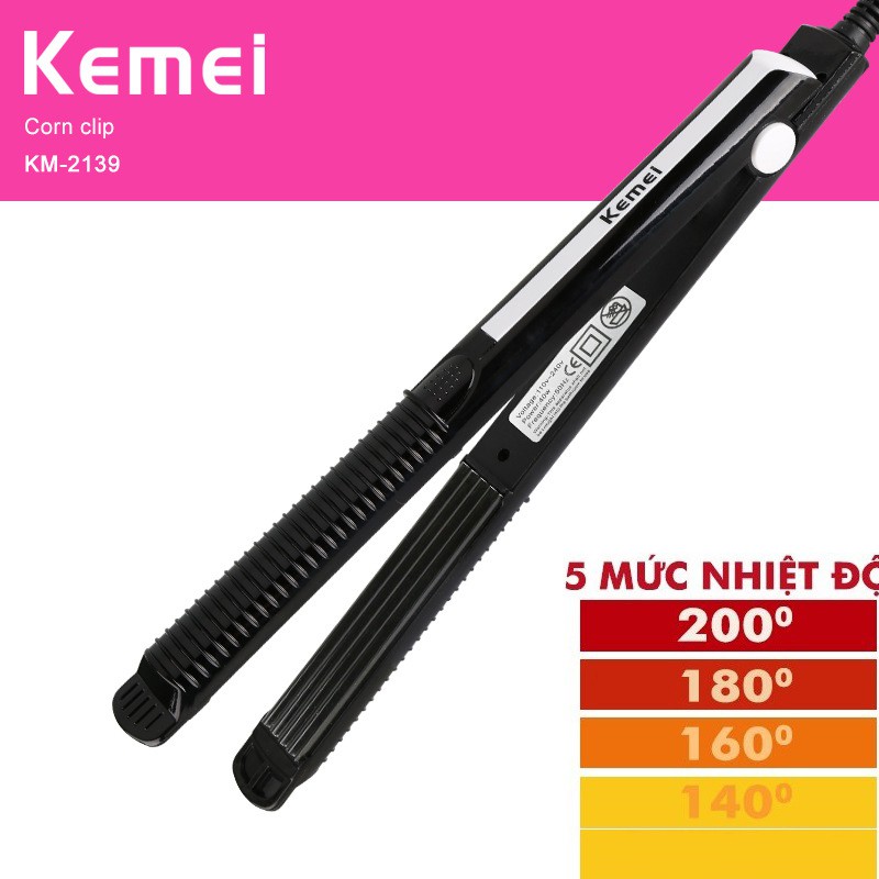 Máy duỗi tóc 5 mức chỉnh nhiệt kemei KM 2139