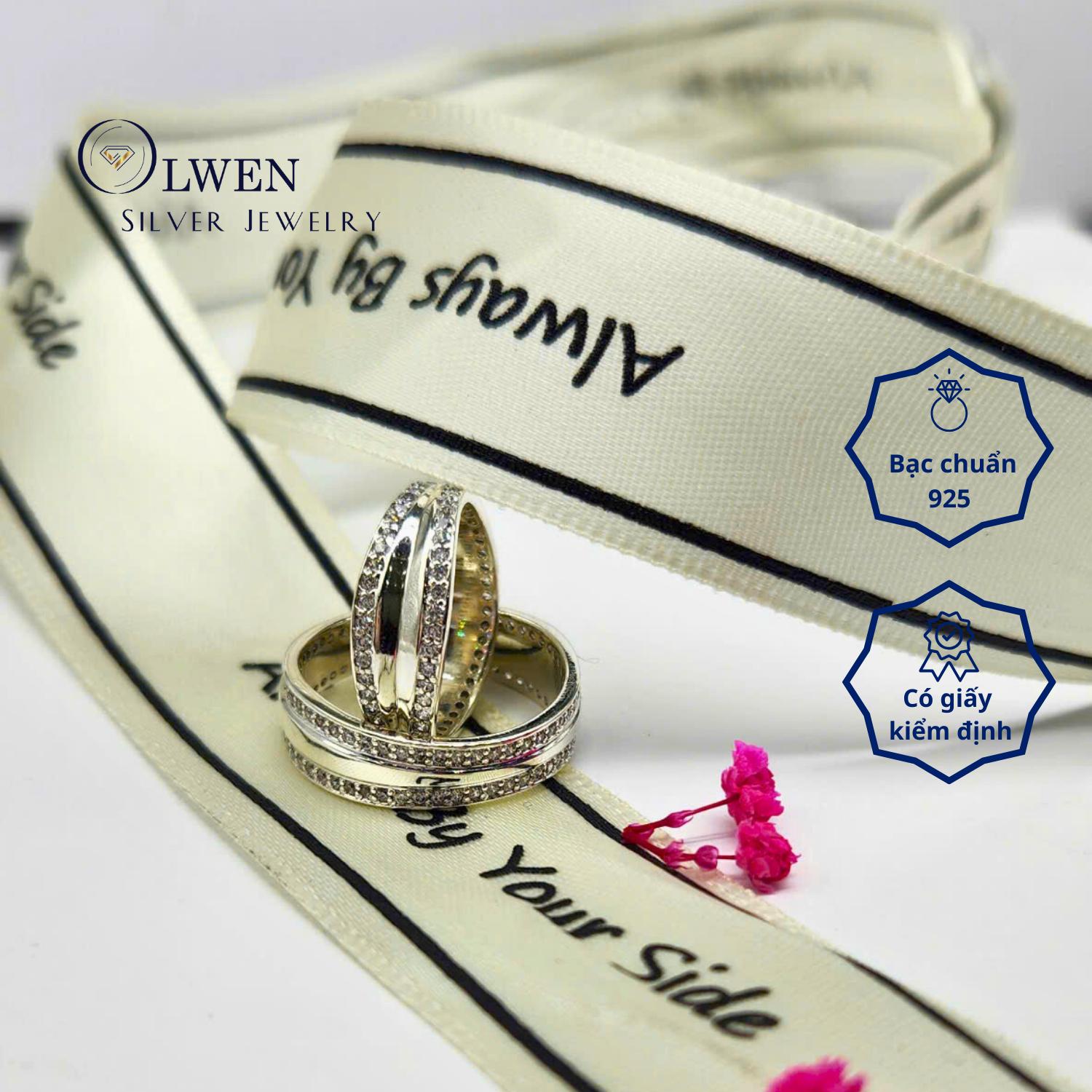 Nhẫn Cặp Đính Đá OlwenSilverJewely Jewelry Cặp Đôi