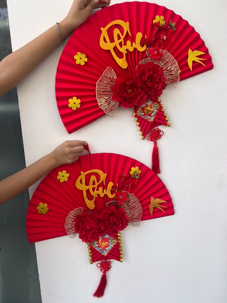 Vòng hoa, mẹt hoa, quạt hoa treo – Nhiều mẫu mã – Đường kính từ 30 đến 40 cm – Cây giả, hoa lụa decor trang trí Tết – Vòng treo phong thuỷ, hút tài lộc