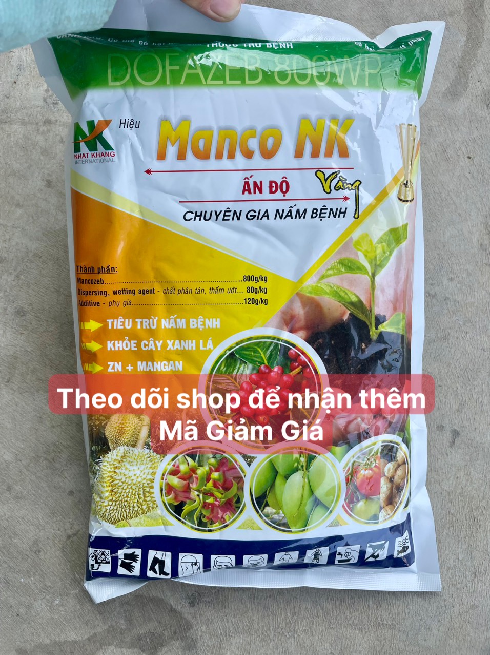 Mancozeb vàng Ấn Độ 1kg trừ và ngừa thối nhũn, thối thân cây trồng