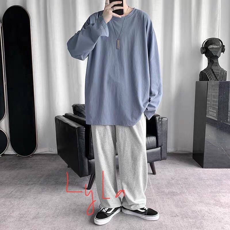 Áo thun Trơn 7 màu cơ bản dể phối đồ dài tay form rộng Áo phông nhiều màu unisex đơn giản mặc phối bên trong siêu chất