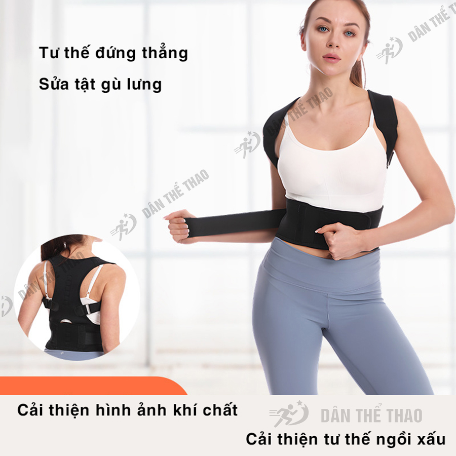 Đai đeo chống gù lưng cải thiện cột sống tùy chỉnh mức độ - Đai lưng chống gù cho nam và nữ êm vai tôn vóc dáng