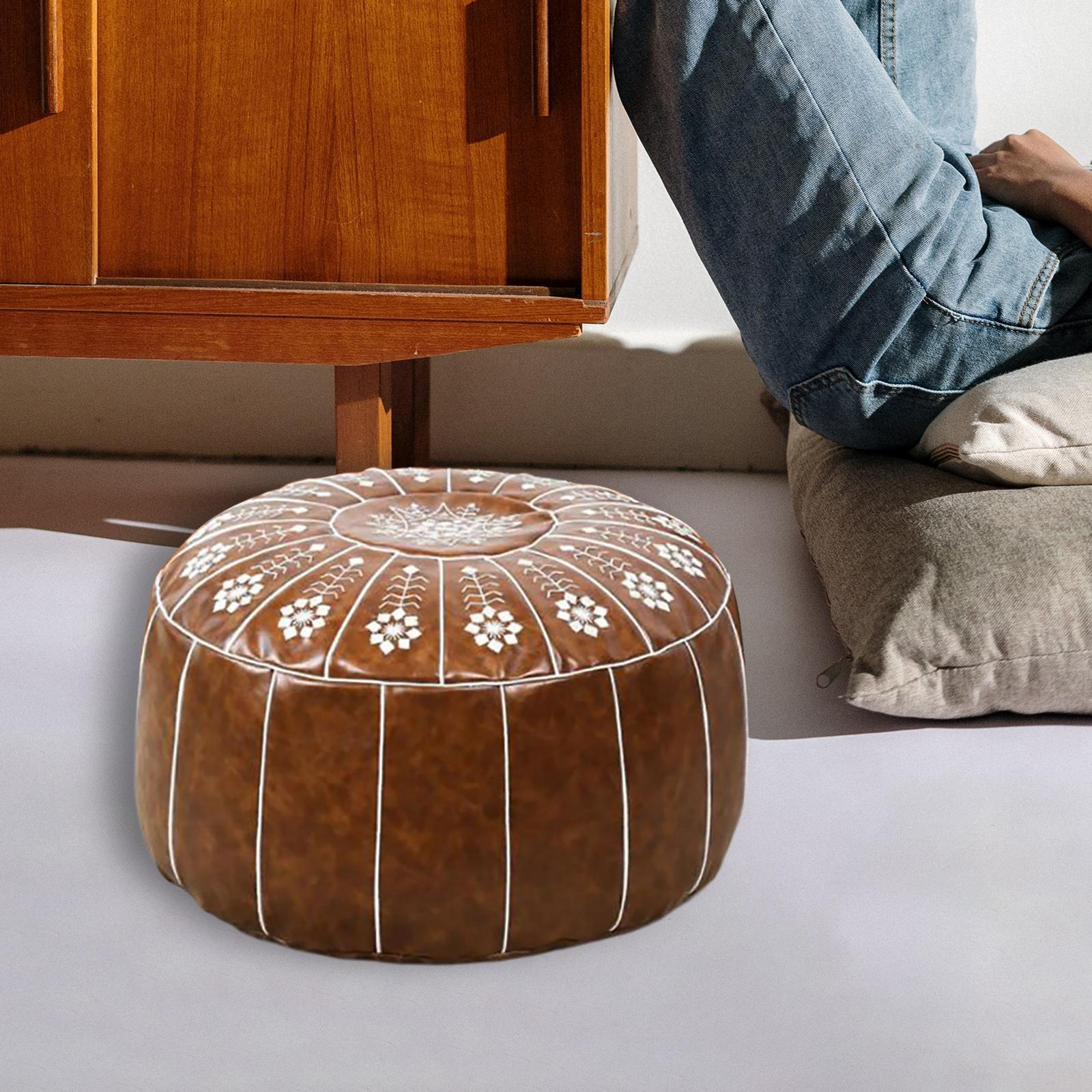 21inch Unstuffed Footstool Pouf Cover Morrocan Pouf Ottoman Cover for Bedroom Decor