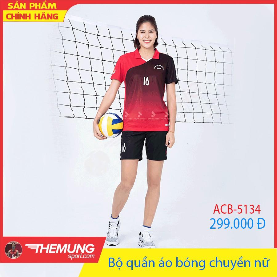 Bộ quần áo bóng chuyền nữ ACB-5134 Đỏ phối đen