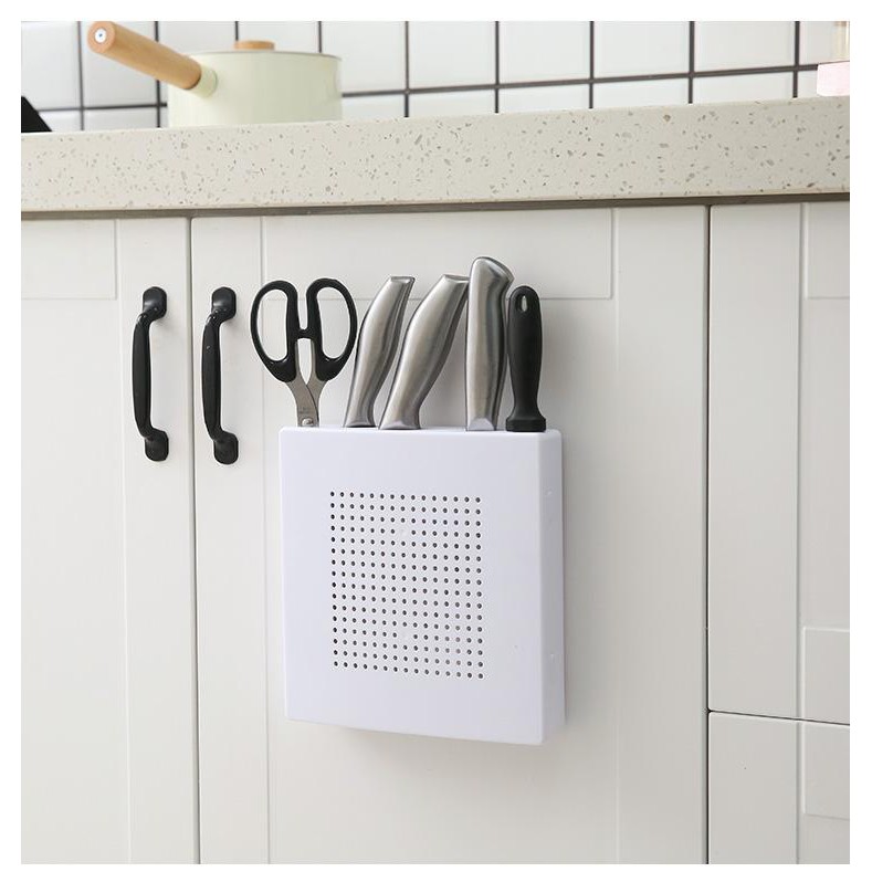 Kệ dán tường đựng dao kéo 3 ngăn - giao ngẫu nhiên - 1 cái