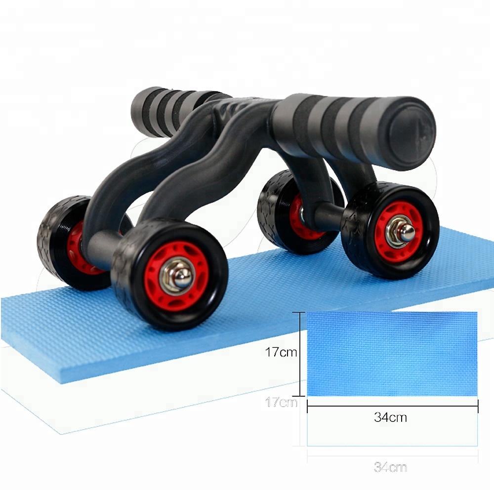 Con lăn tập cơ bụng 4 bánh AB Roller and Push Up Bar màu đen