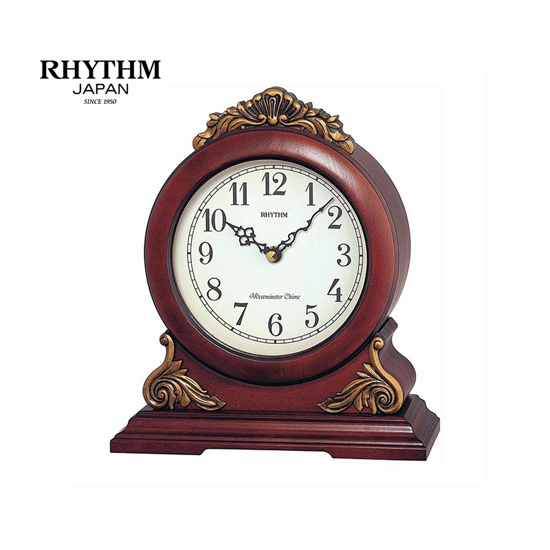 Đồng hồ Rhythm CRH114FR06 Kt 22.1 x 25.1 x 9.5cm, 1.35kg Vỏ gỗ. Dùng Pin.