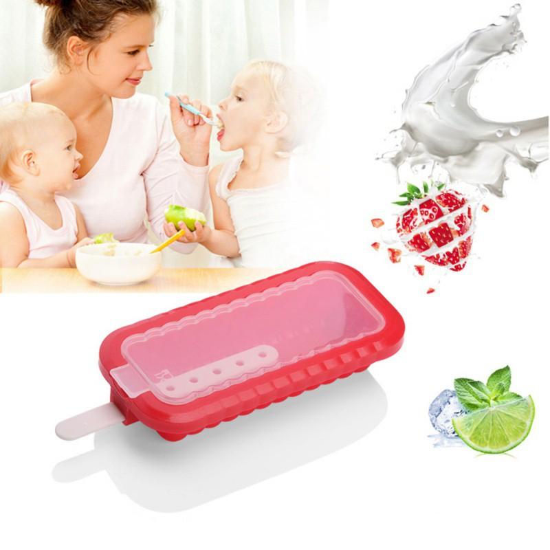Set 4 Khuôn Silicon Làm Kem Que Tiện Dụng