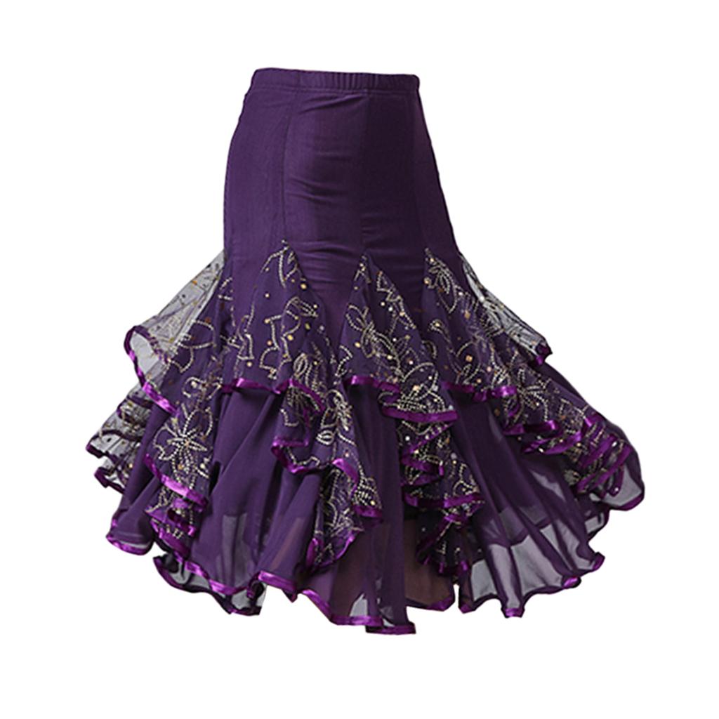 Women Ballroom Latin Tango Dance Skirt Sequin Dress Dance Skirt Hip Skirt Plate Skirt Latin Dress Costume
