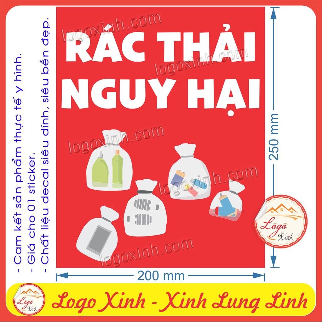 LOGO TEM STICKER BẢNG PHÂN LOẠI CHẤT THẢI, PHÂN LOẠI RÁC THẢI ĐỂ BẢO VỆ MÔI TRƯỜNG, TÁI CHẾ RÁC