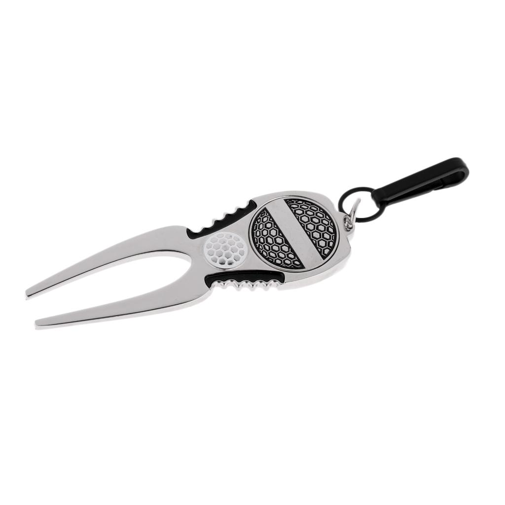 Golfer Club Clip On Golf Divot Tool & Magnetic Ball Marker Pitch Repair Tool