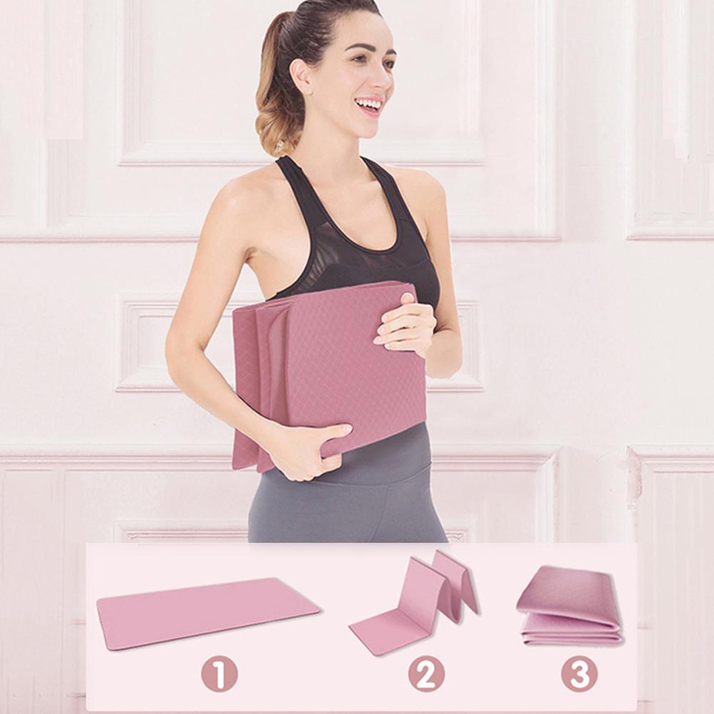 TPE Yoga Thiền Pad chống trượt chống trượt tập thể dục Yoga Mata Matable Sốc di động-dễ dàng hấp thụ dễ dàng cho văn phòng phòng tập thể dục tại nhà Color: Purple