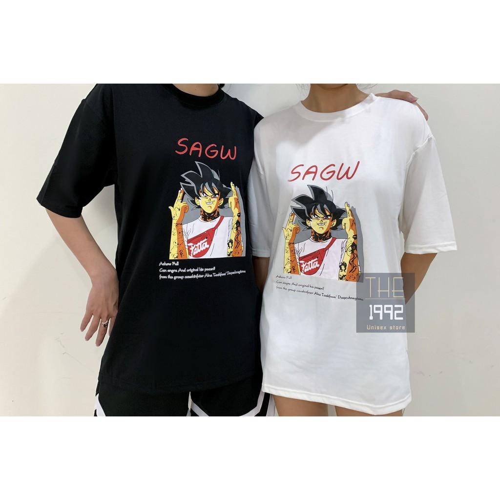 Áo thun áo phông tay lỡ Unisex  SAGW 2 màu full size M L XL THE 1992