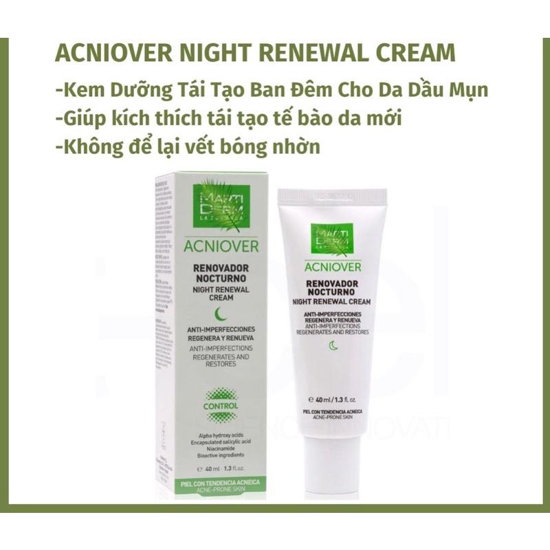 Kem dưỡng tái tạo ban đêm cho da dầu mụn Martiderm acniover night renewal cream (40ml)