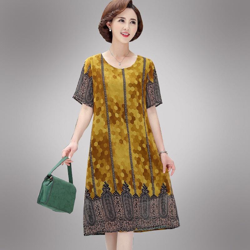 Đầm Trung Niên Nữ, Mẫu Váy Trung Niên In Hoa Cho Mẹ Đi Tiệc Sang Trọng Lịch Sự